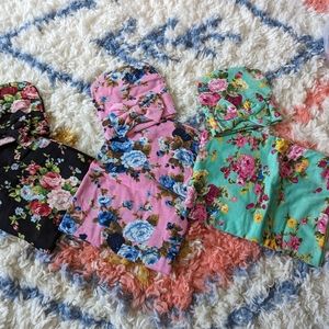 Floral swaddles with hats